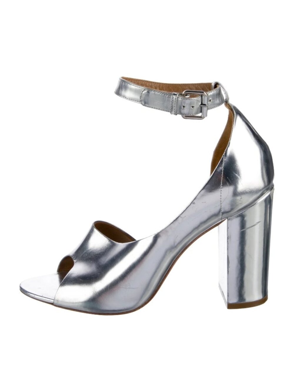 3.1 Phillip Lim Metallic Silver Leather Sandals 38.5 8.5